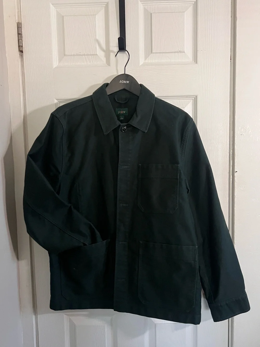 J. Crew Men's Forest Green Cotton Chore Coat | Size Large | 100% Cotton